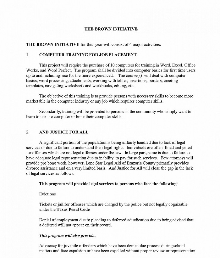 THE BROWN INITIATIVE